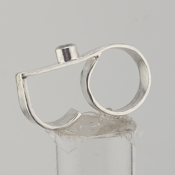 PERHNITE DOUBLE RING HANDMADE IN STERLING SILVER SIZE 9 & ADJUSTABLE - Picture 5 of 16